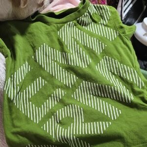 Emporio Armani Green Kids Tee with White Graphic 5A